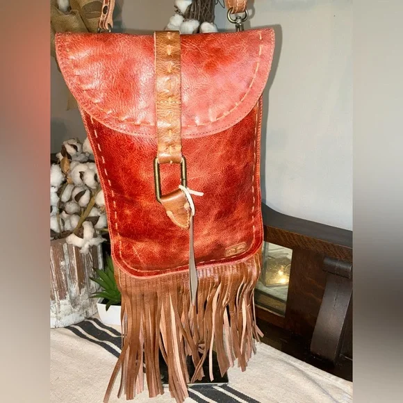 NWT Bed Stu Leather SANDY LANE Fringe Crossbody Bag Adobe Lux MSRP $205 - Picture 4 of 13